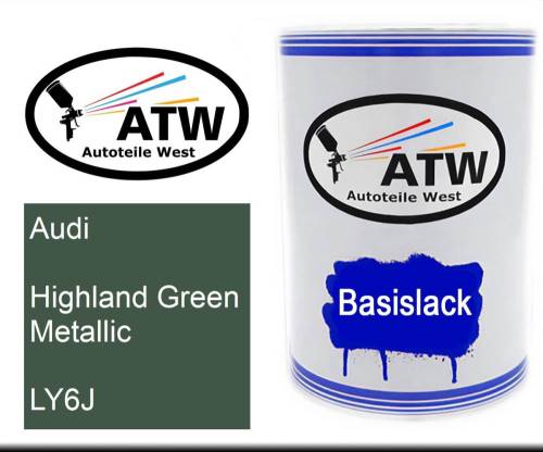 Audi, Highland Green Metallic, LY6J: 500ml Lackdose, von ATW Autoteile West.